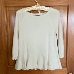 Lands End cashmere peplum sweater size 6-8